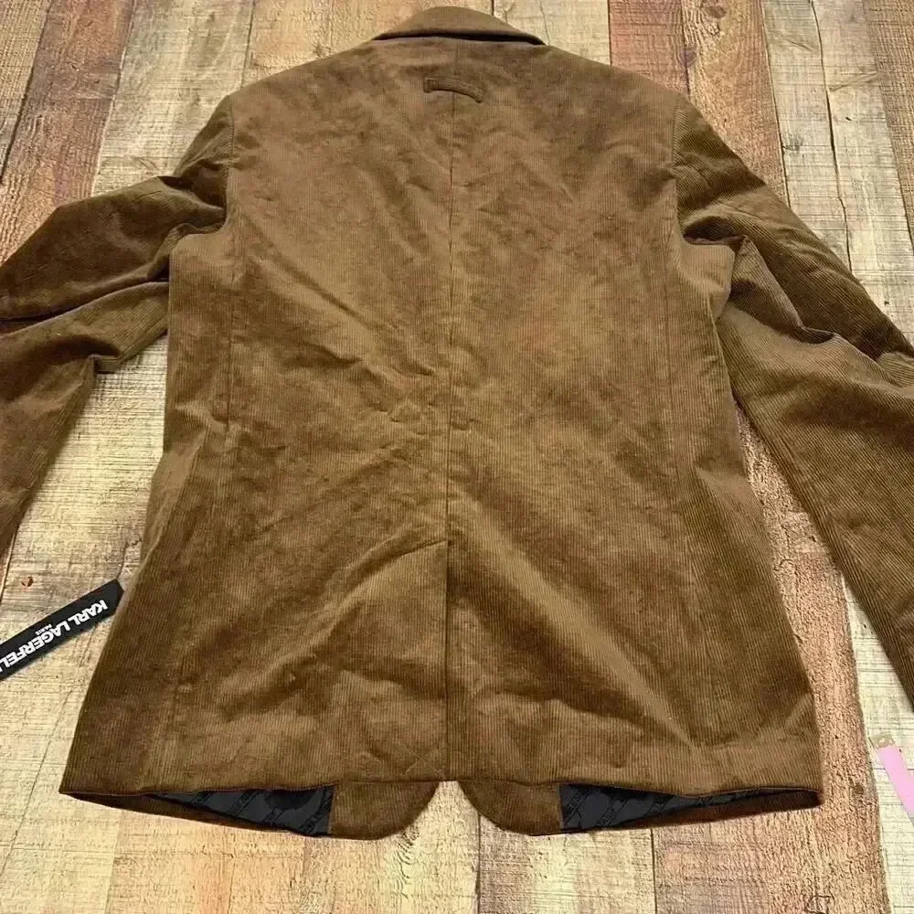 NWT Karl Lagerfeld Paris Brown Corduroy Two Button Blazer Jacket Men’s Medium